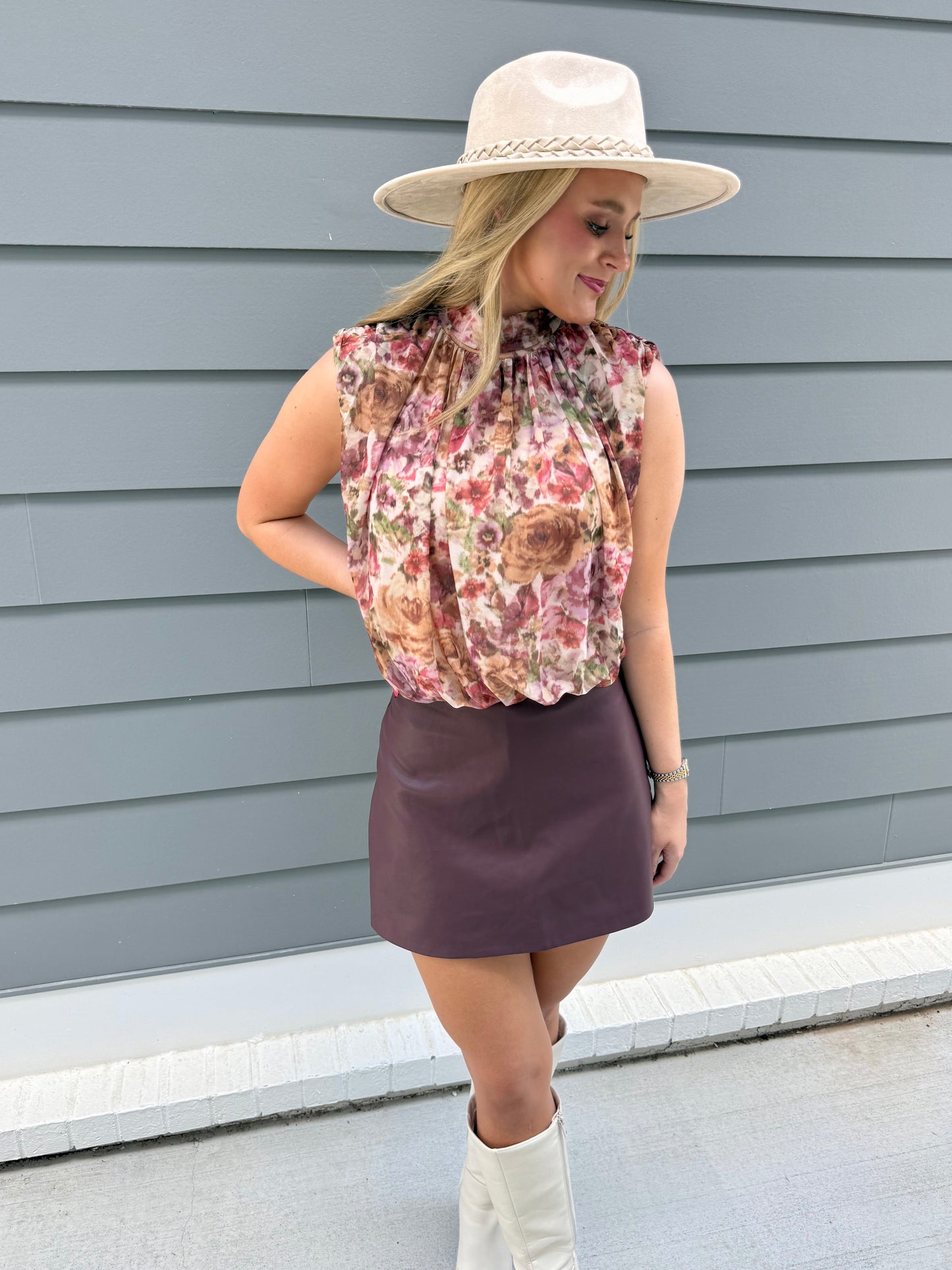 Multi Floral Sleeveless Bodysuit