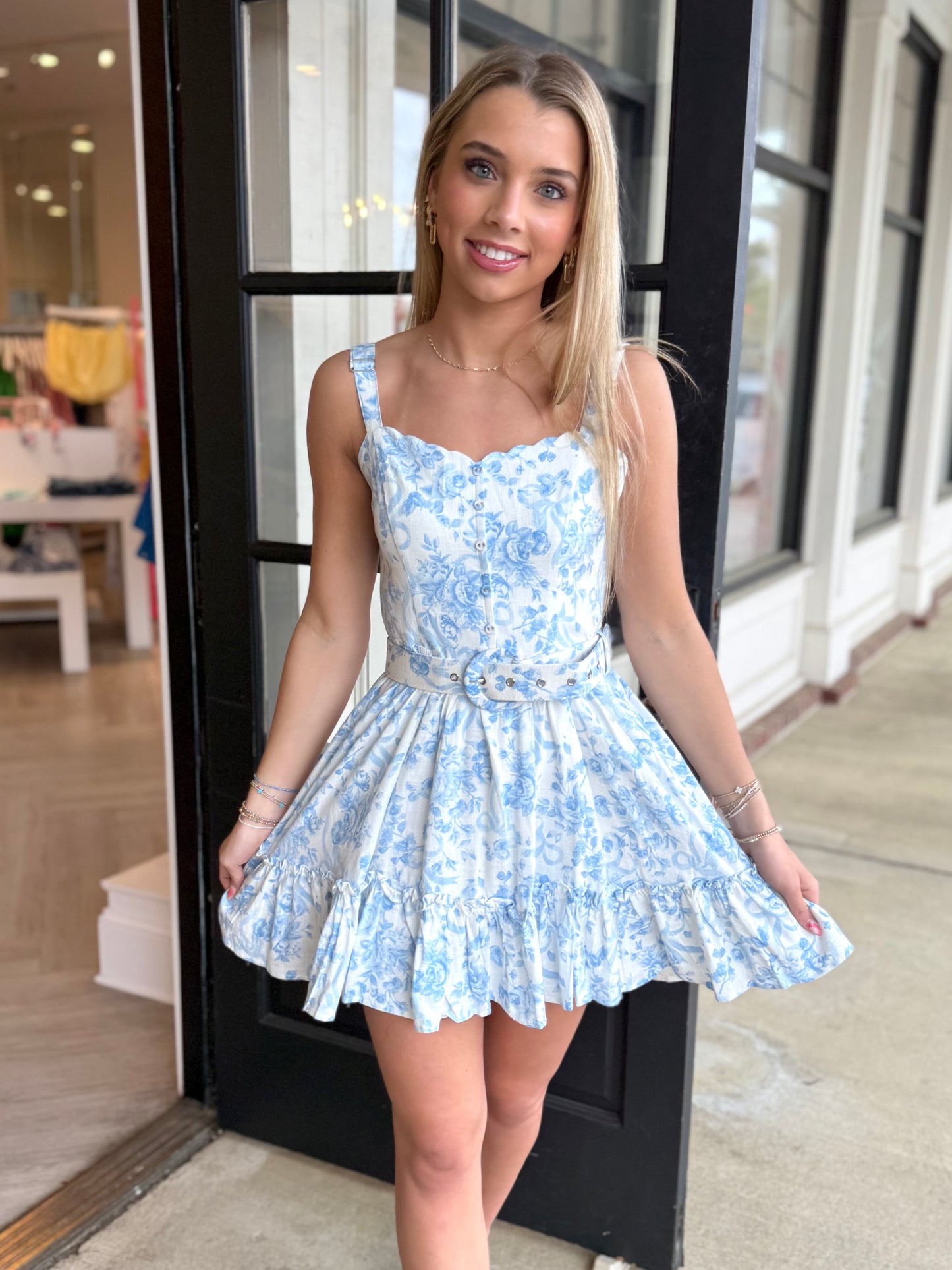 Ribbon Floral Back Belt Mini (2 colors)