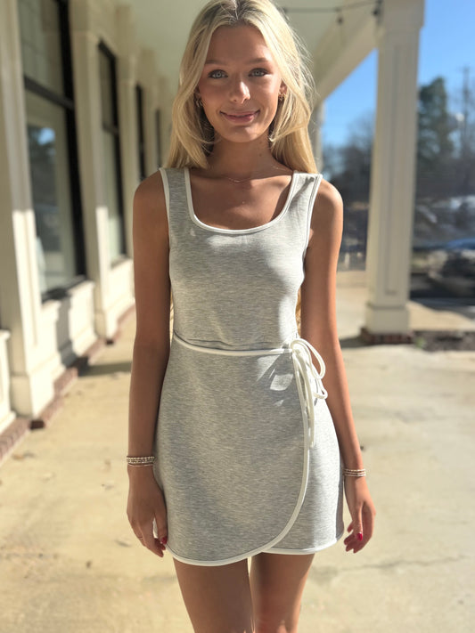 Grey Scuba Square Neck Romper