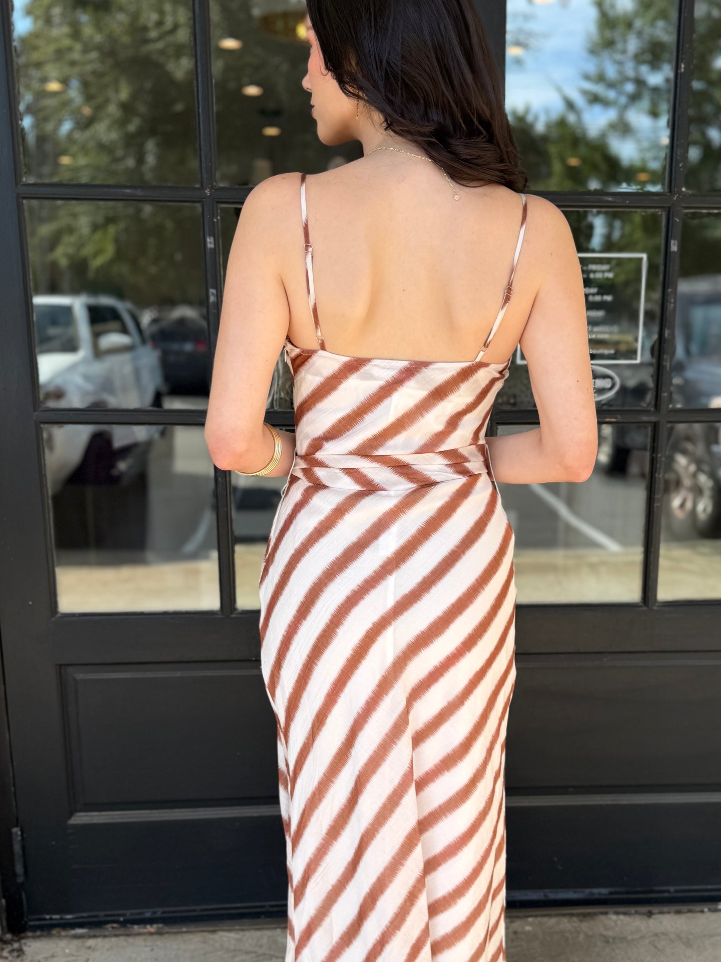 Mocha/White Cowl Scarf Maxi