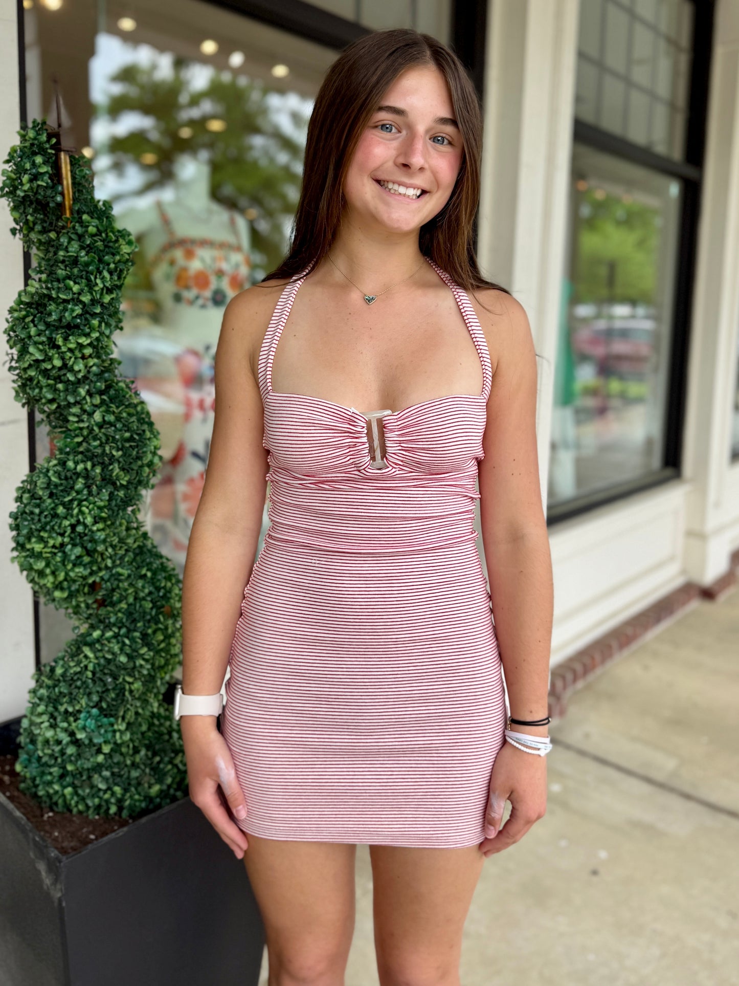 Stripe Halter Keyhole Mini (3 colors)