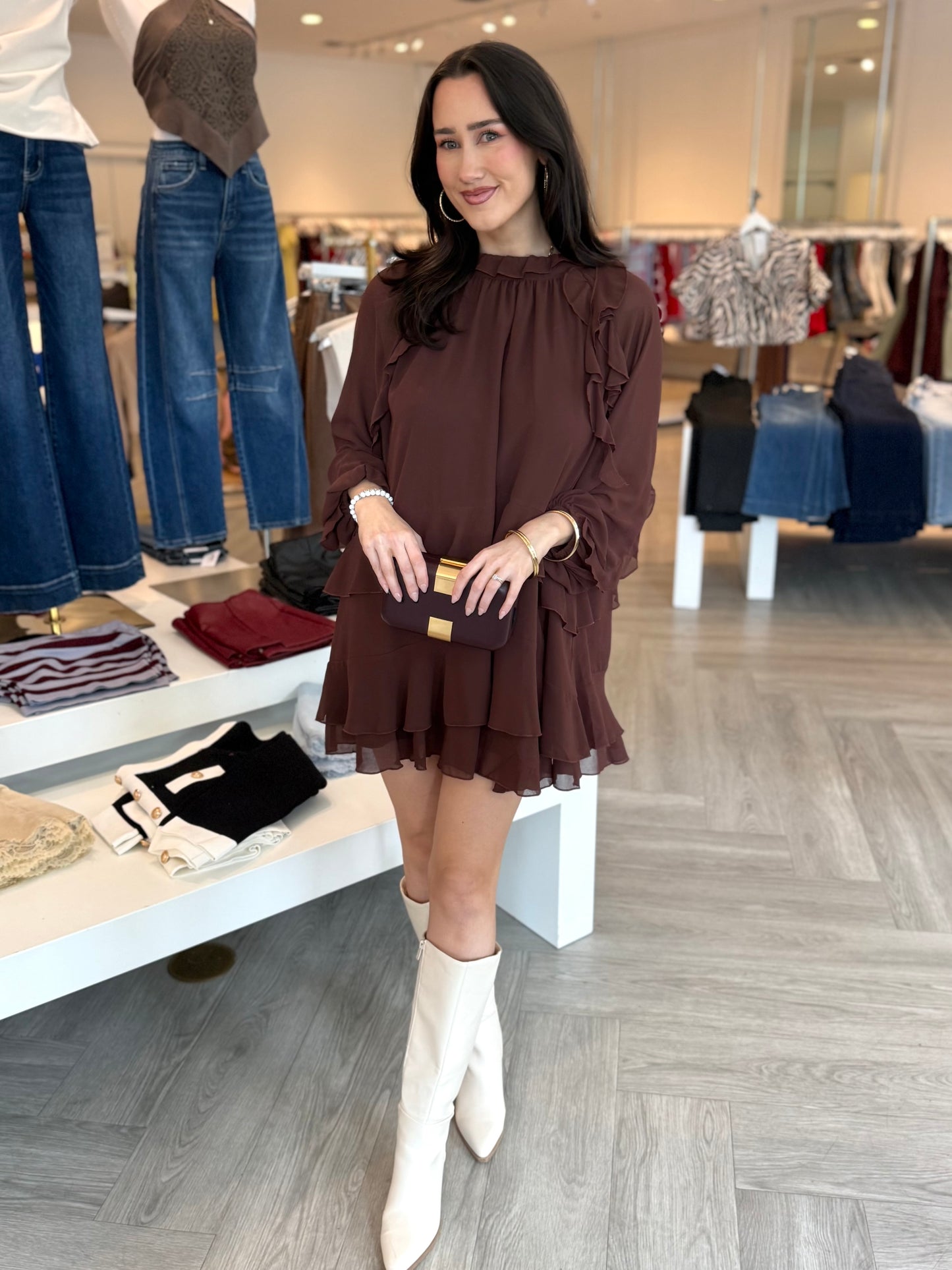 Brown Chiffon Cape Mini