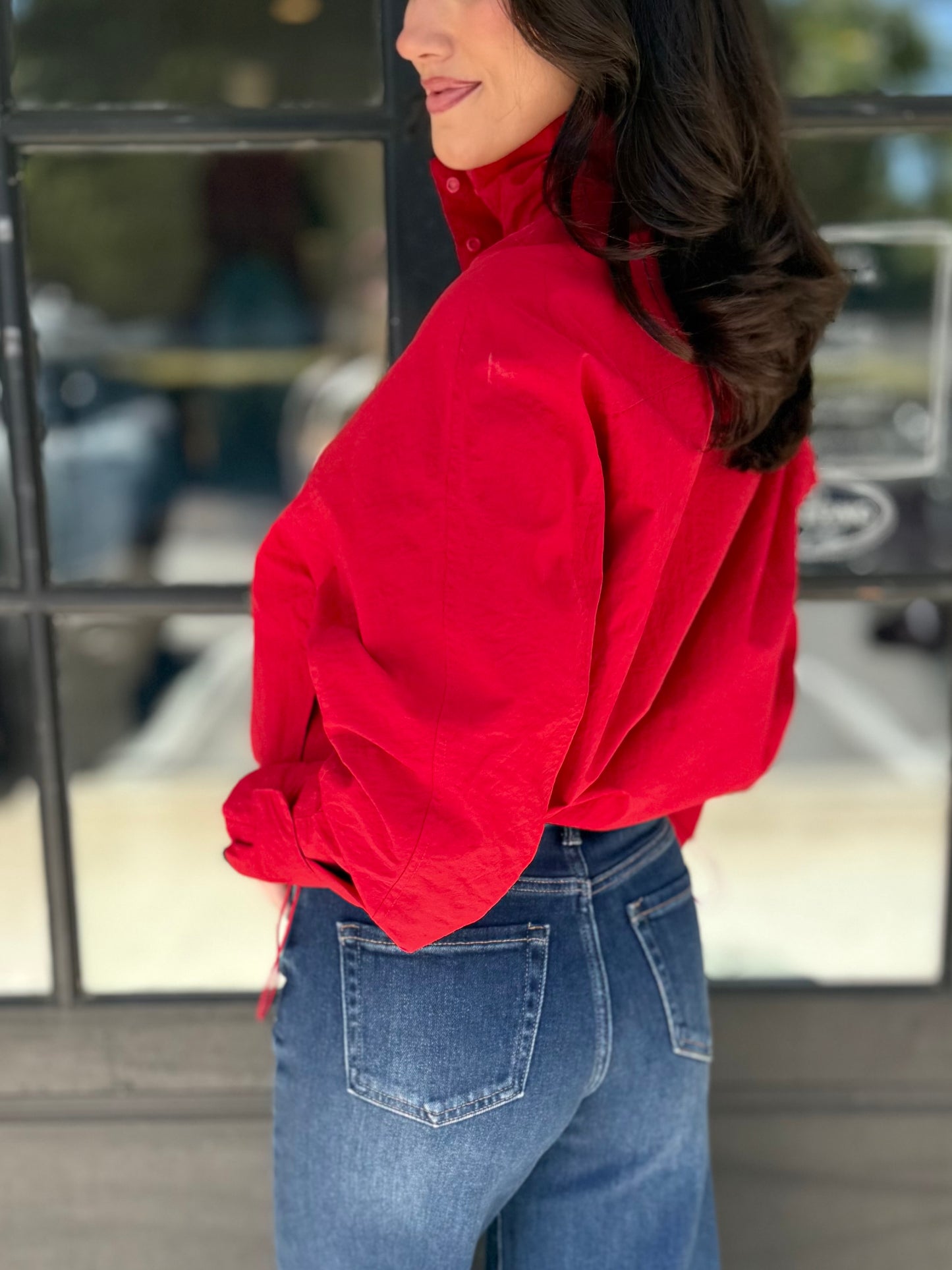Dark Wide Leg Regular Hem Jean