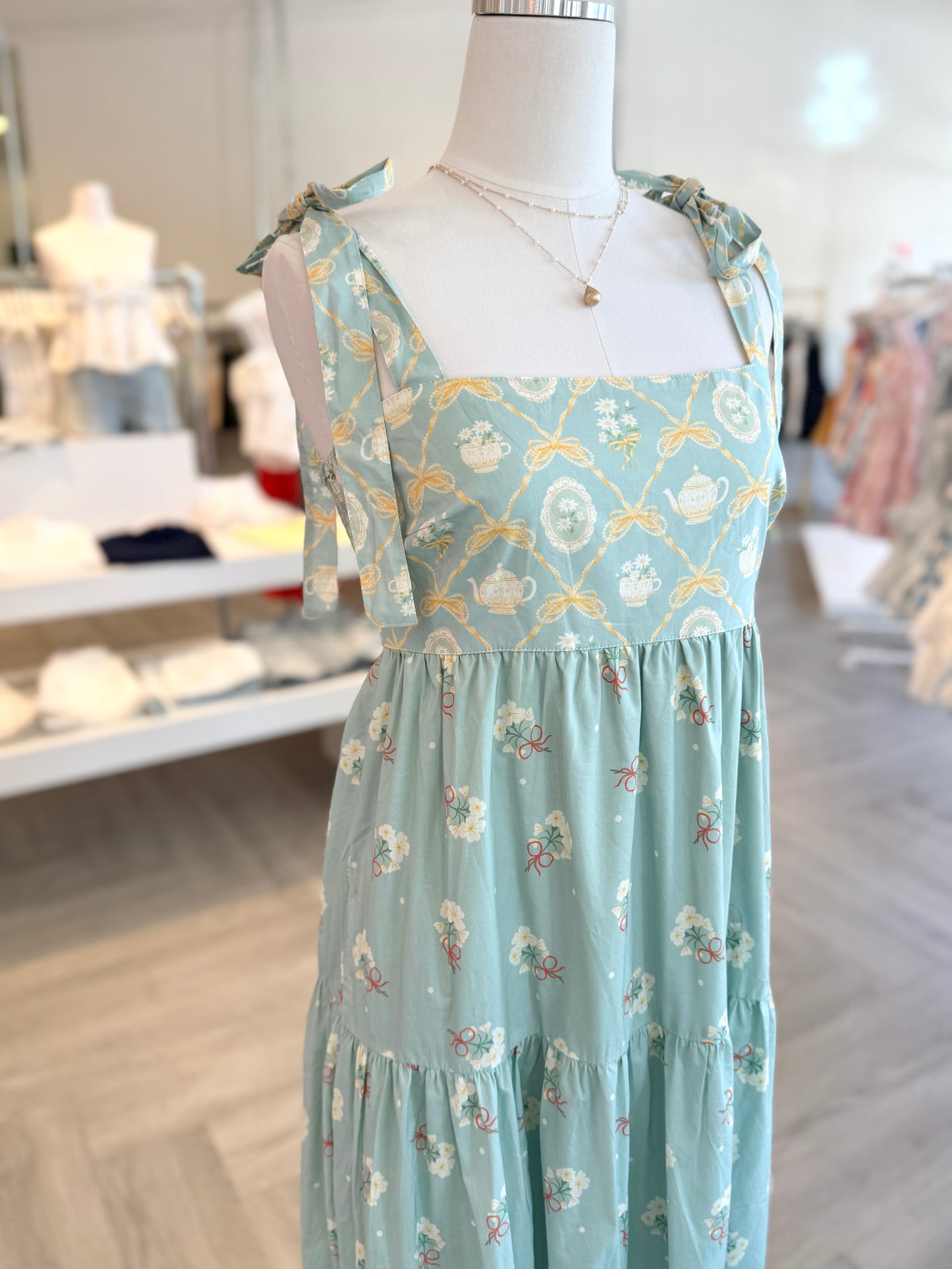Seafoam Sage Tiered Maxi