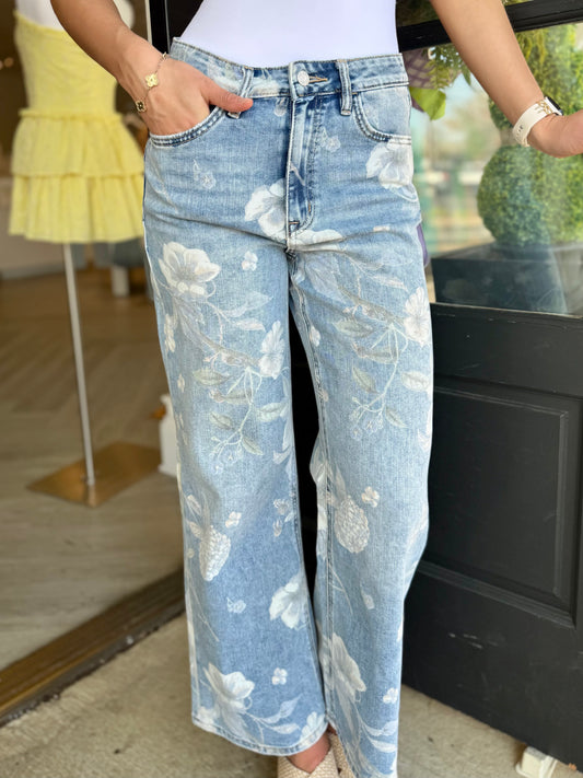 Floral High Rise Flare