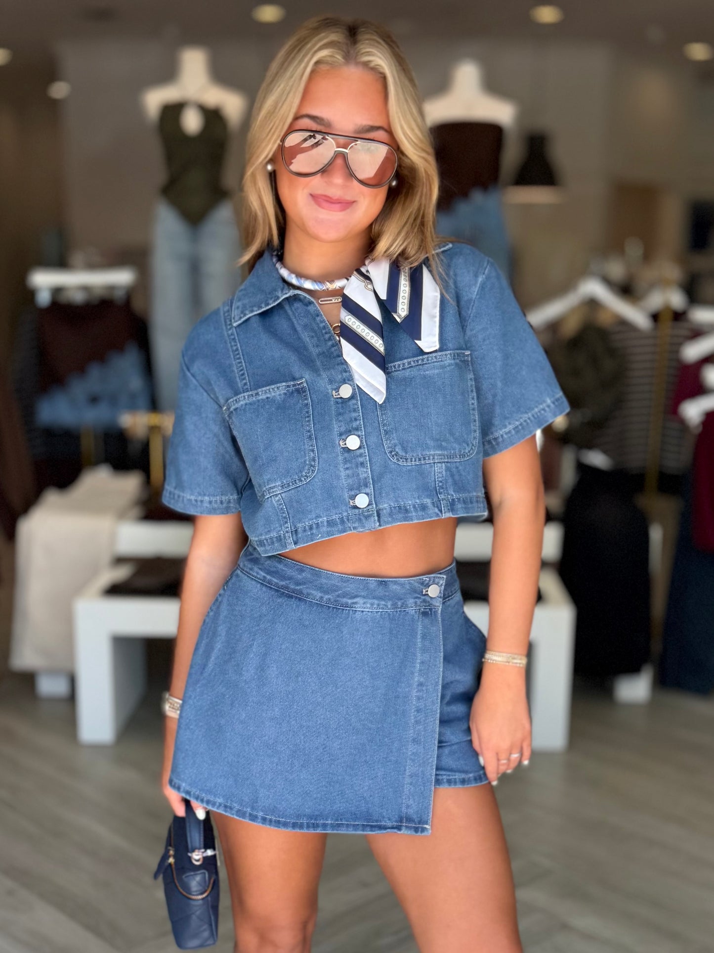 Denim Short Shirt