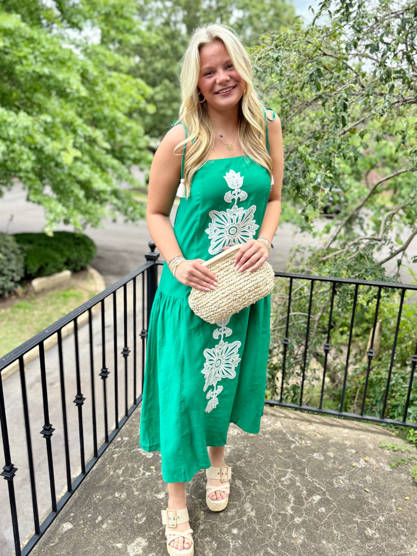 Emerald Detail Long Dress