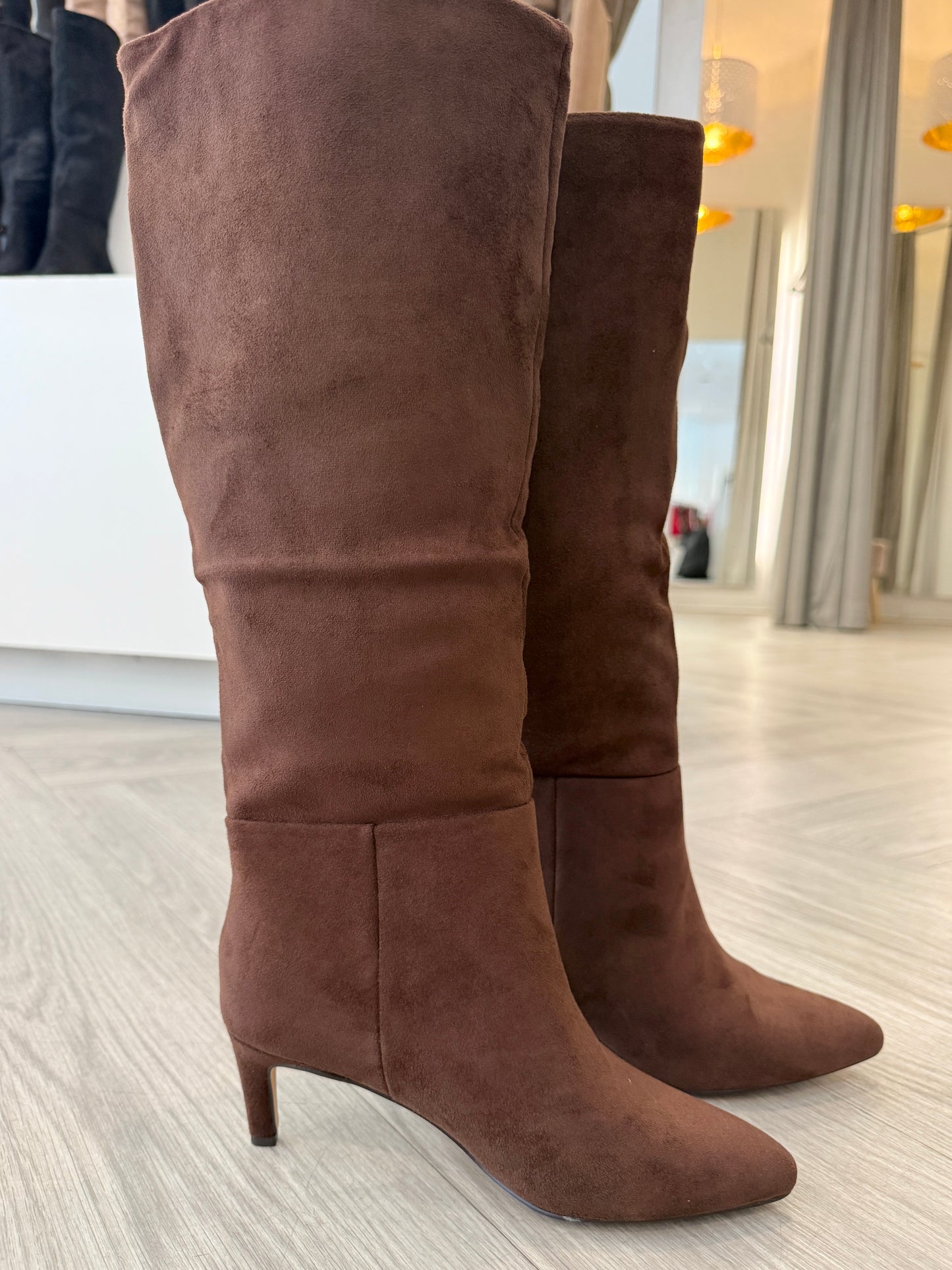 Stiletto Suede Knee High Boot (3 colors)