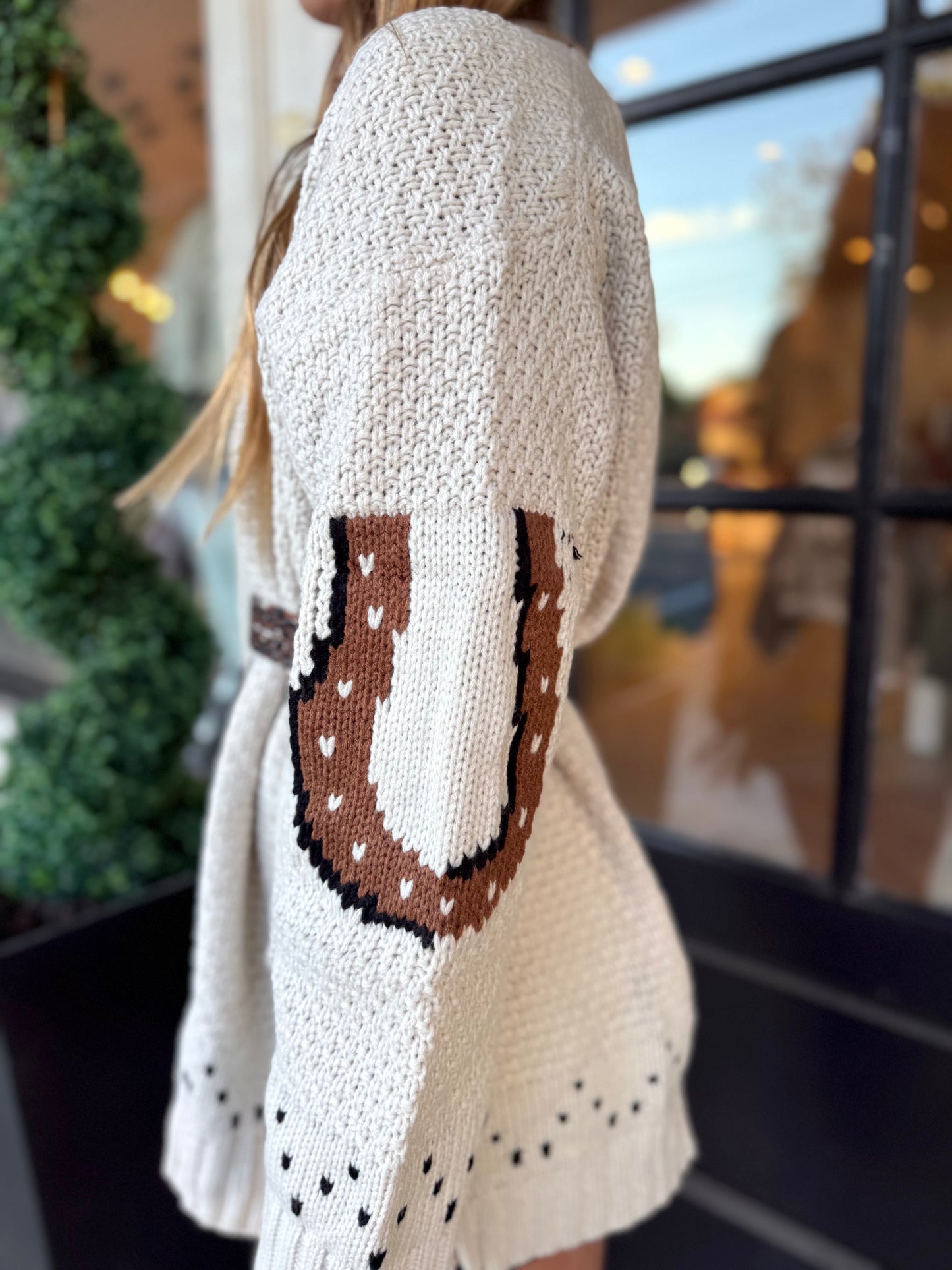 Western Horse Belted Cardigan