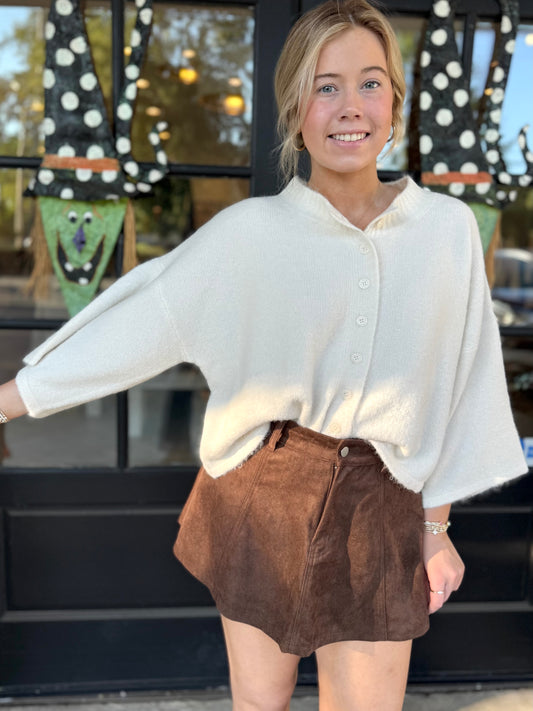 Suede Skater Skirt (2 colors)
