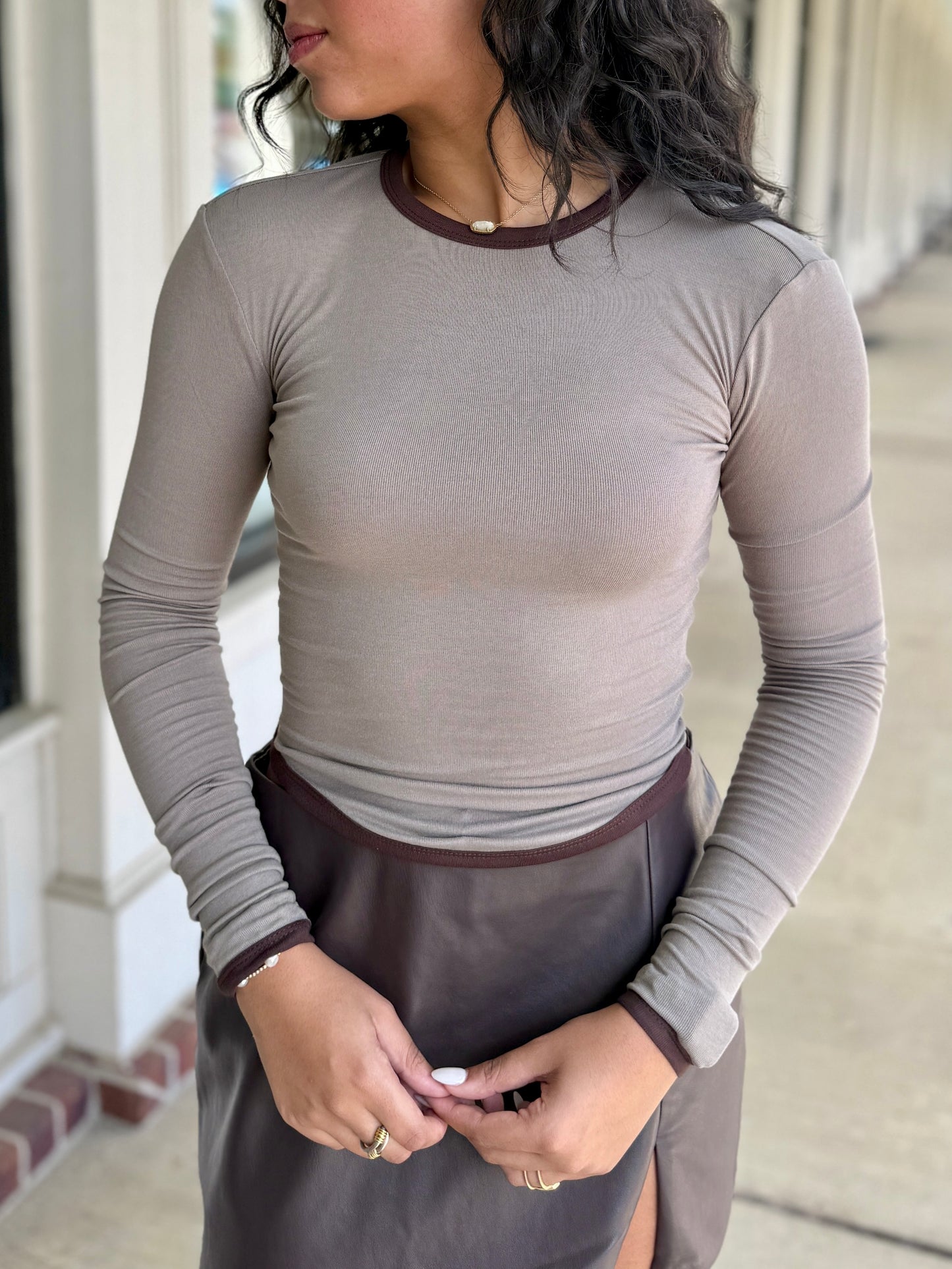 Contrast Tone Long Sleeve (4 colors)