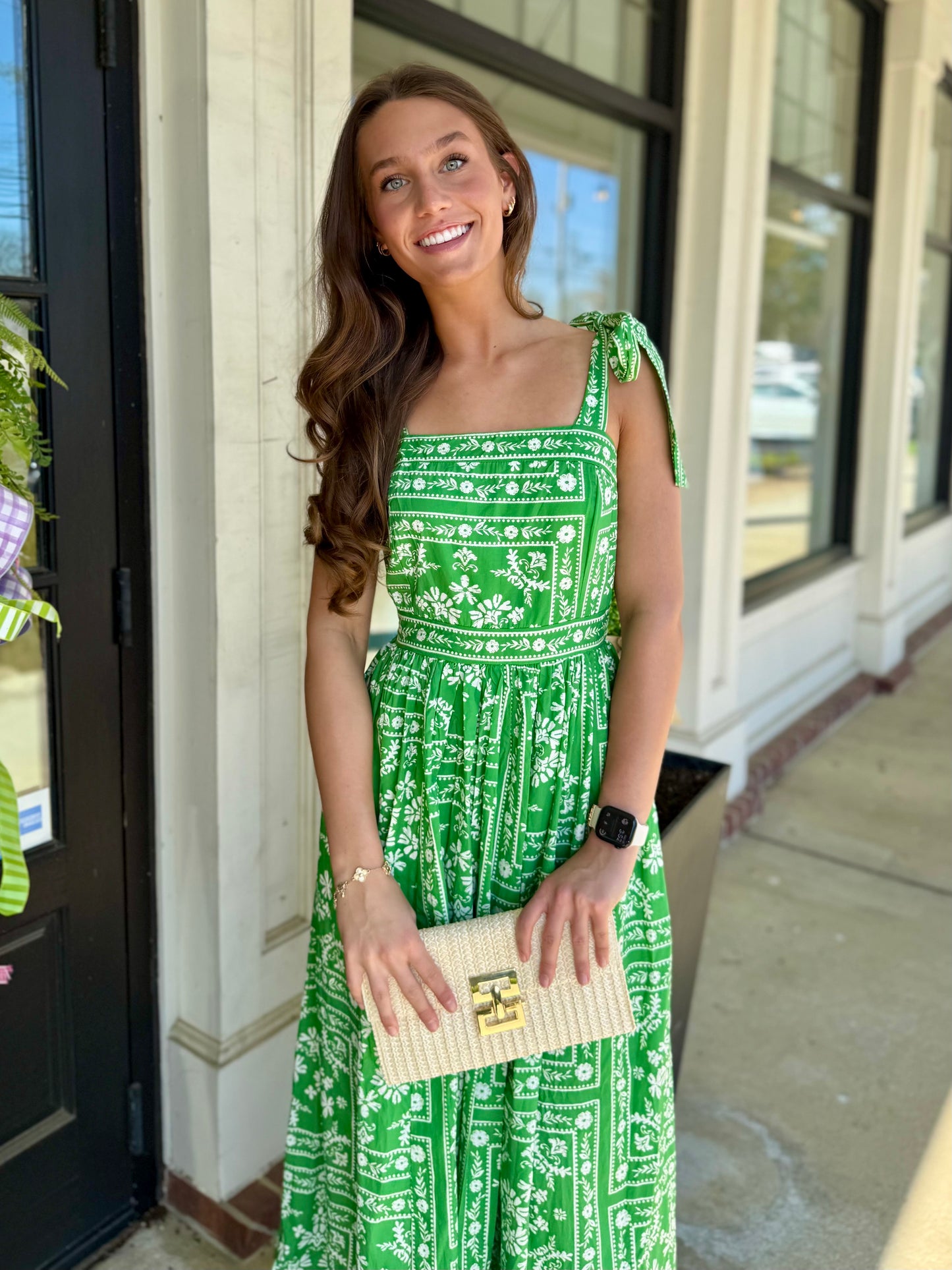 Green/White Bandana Maxi