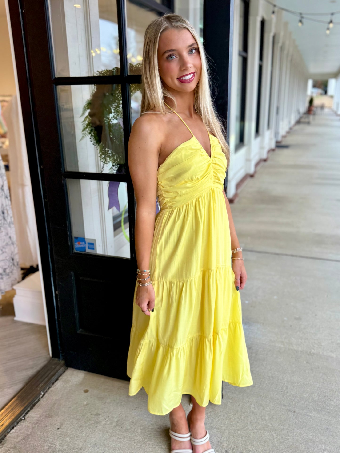 Ruched Halter Midi