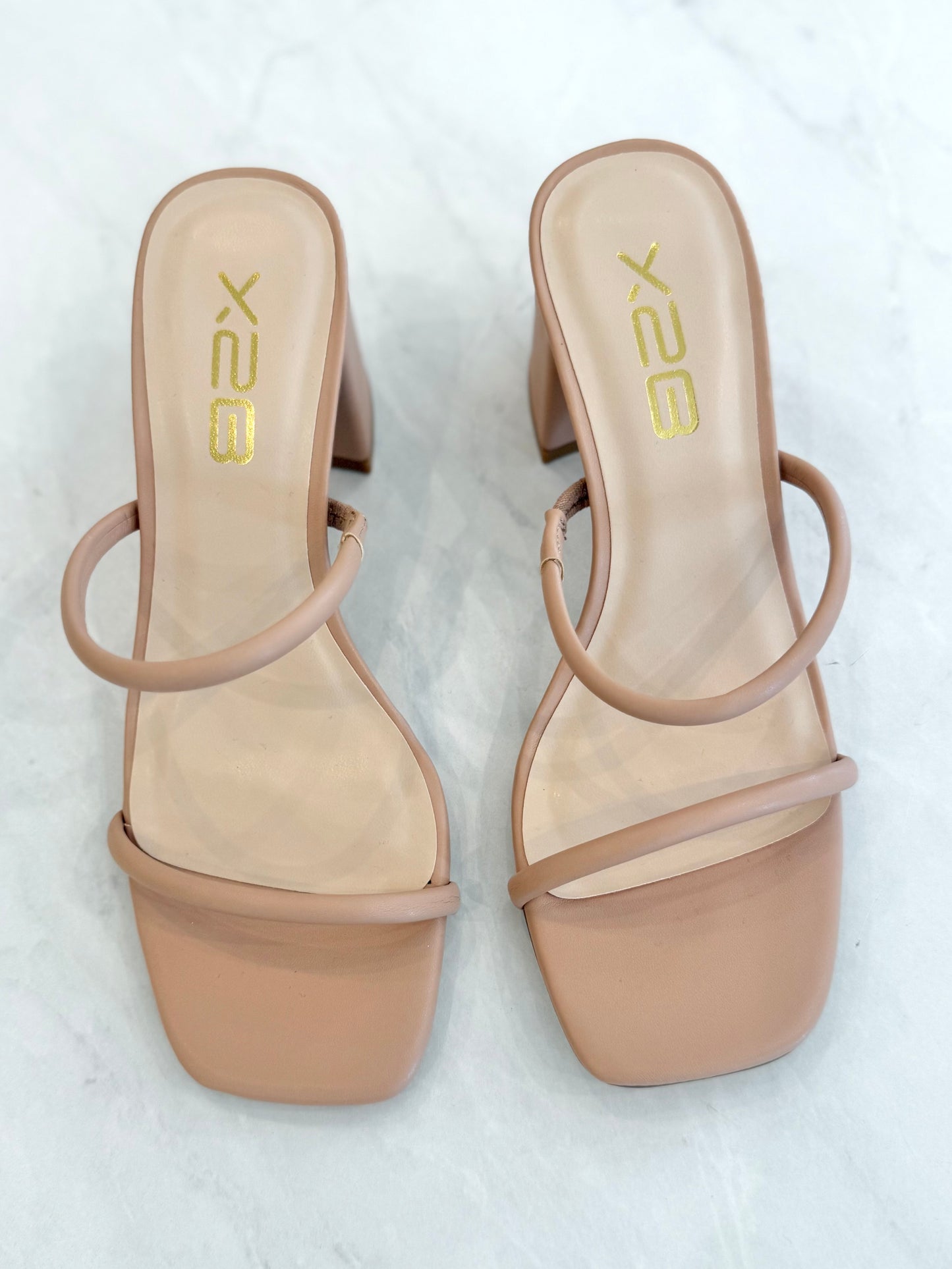 Nude Double Strap Heel