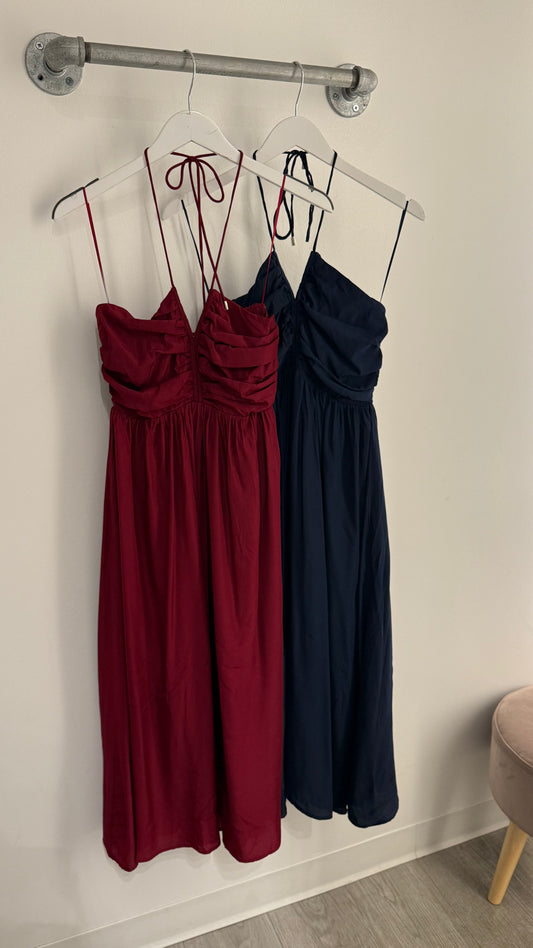 Multi Tiered Halter Midi Dress (2 Colors)