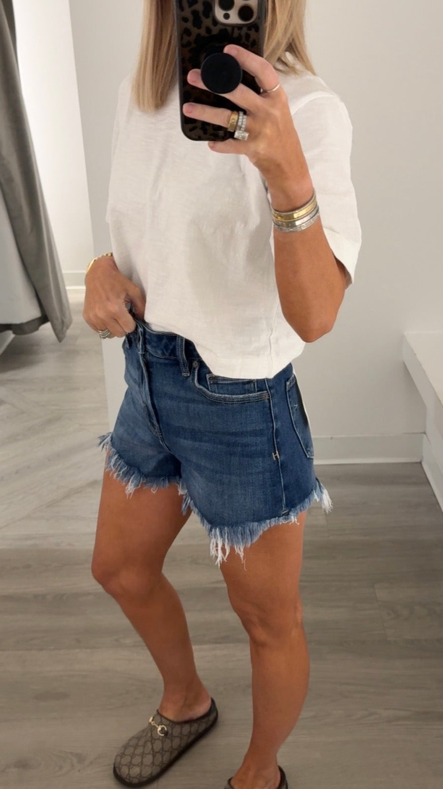 Dark Frayed Stretch Short