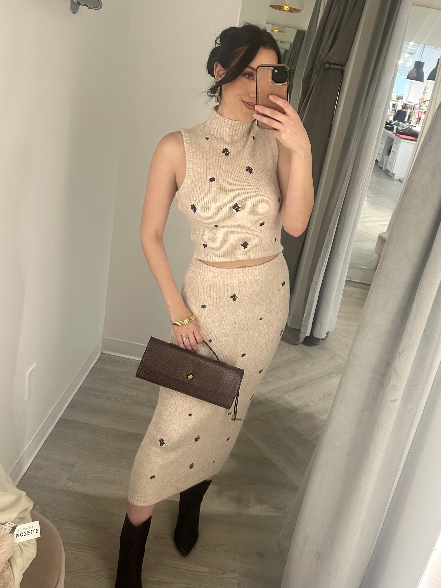 Oatmeal Brown Sweater Top