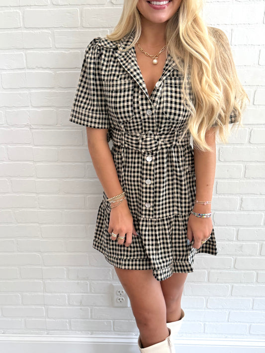 Black Gingham School Dress