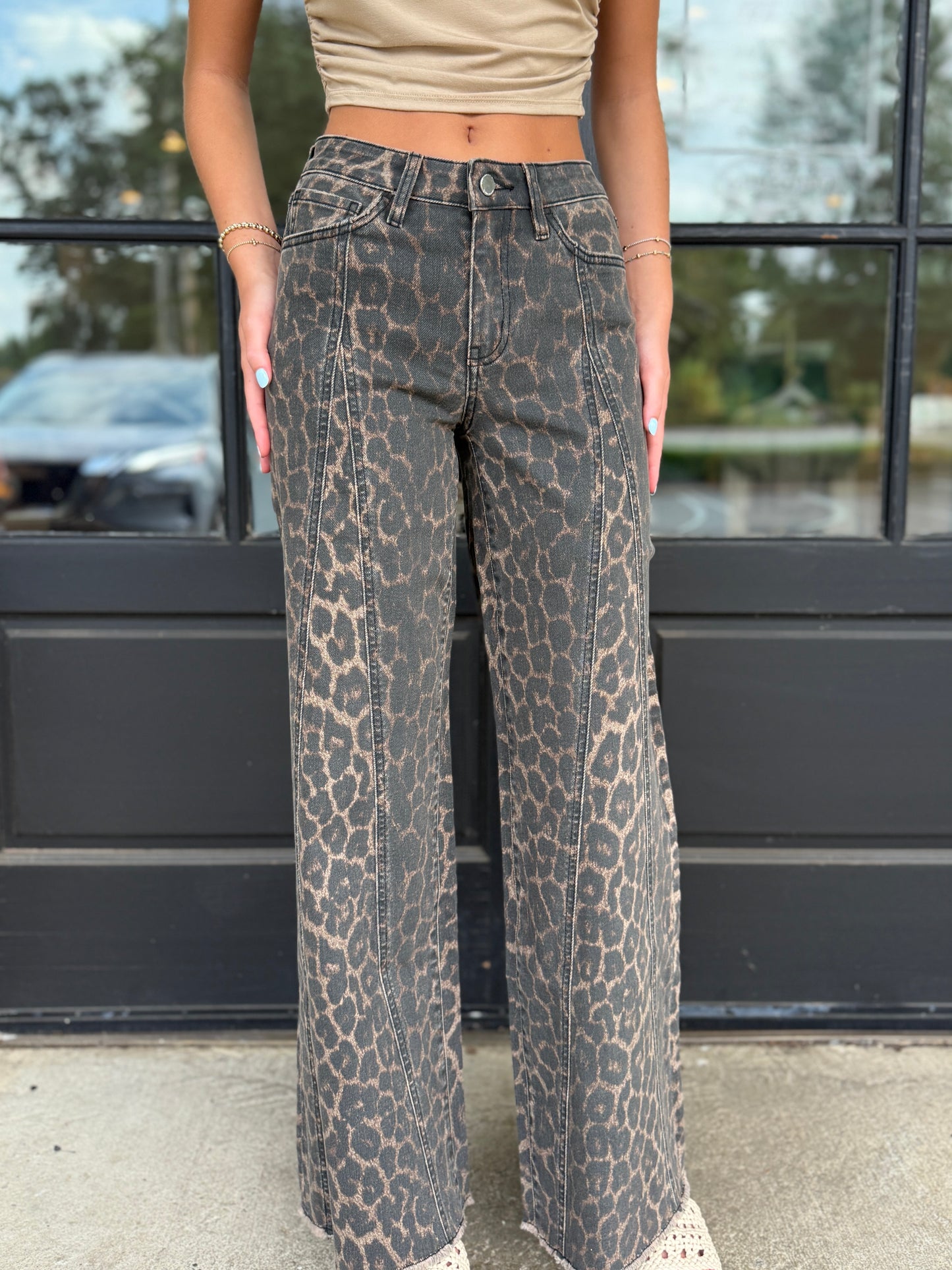 Leopard Extreme Wide Leg Jean