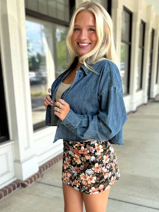 Short Body Denim Shirt