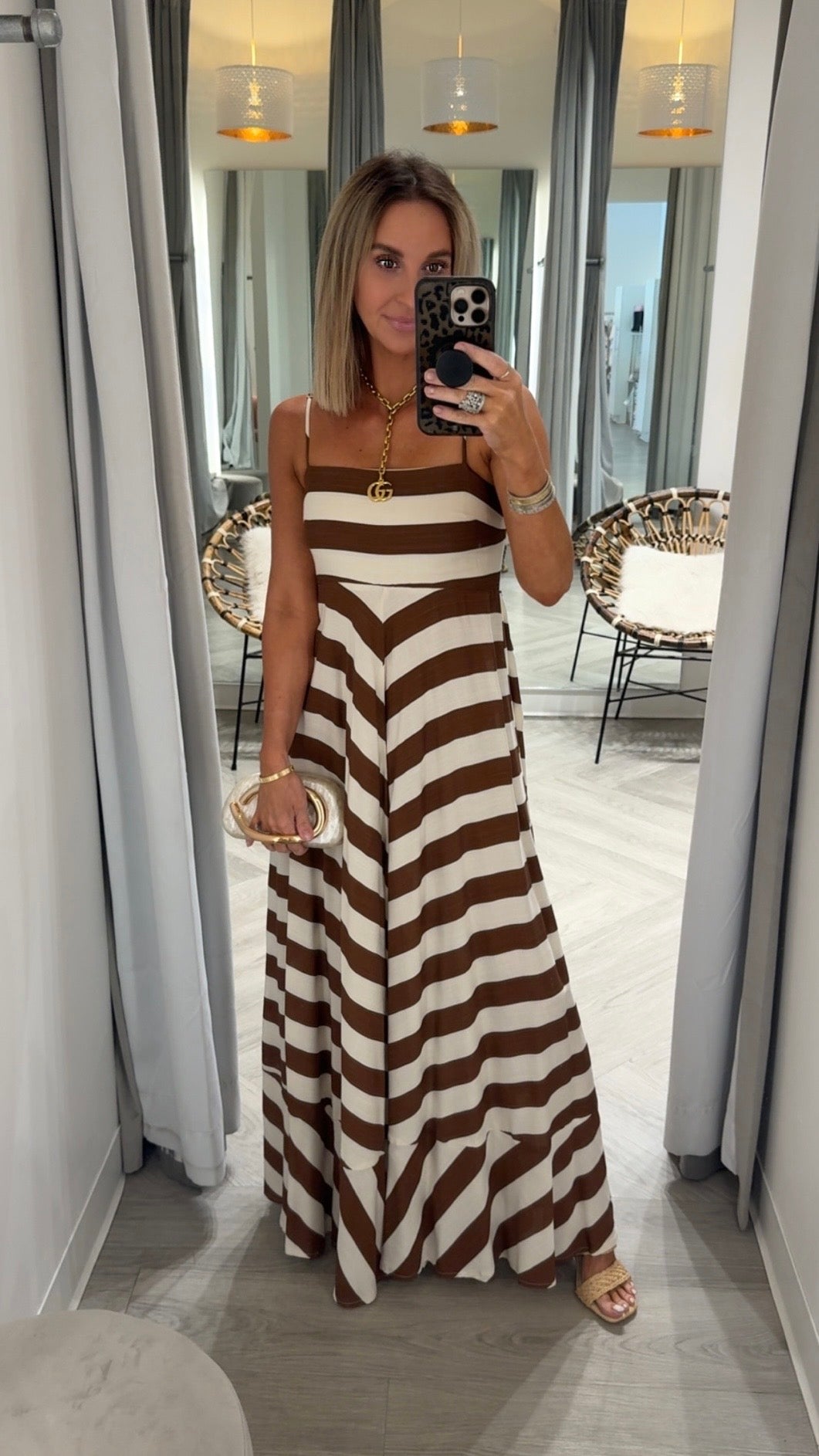Brown Stripe Maxi
