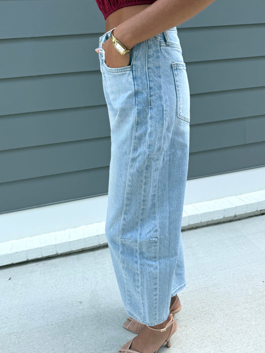 Godlike High Rise Barrel Jean