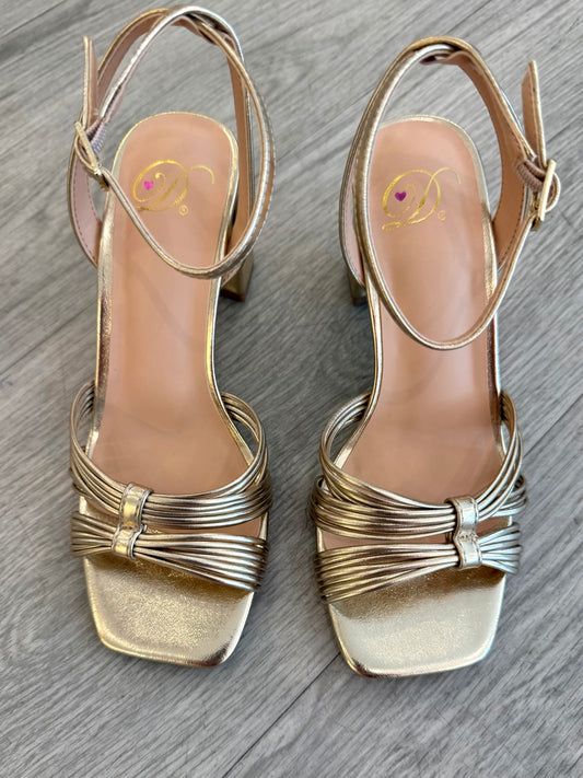 Gold Shine Strap Heel