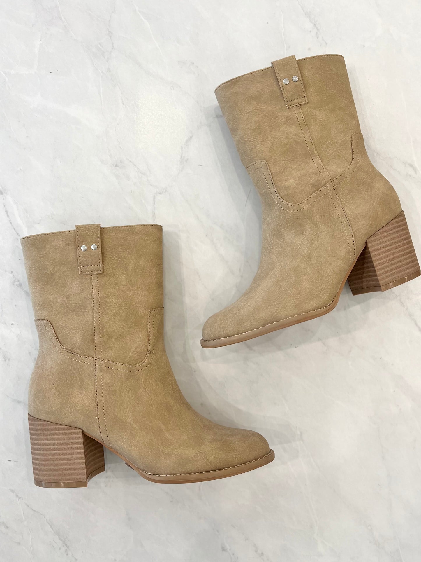 Khaki Classic Heeled Bootie