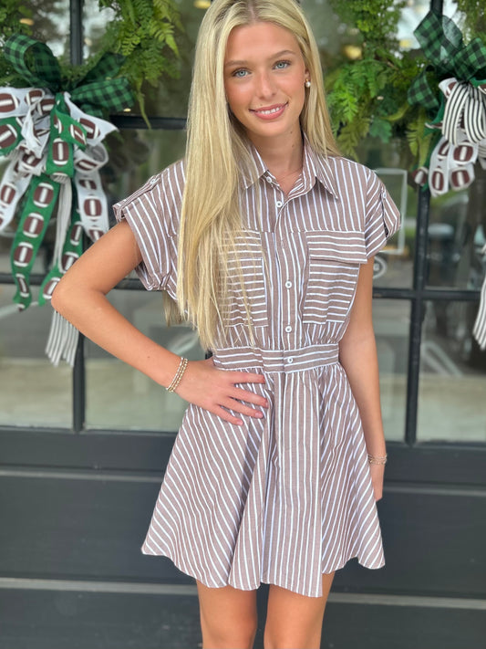 Boardwalk Stripe Mini Dress