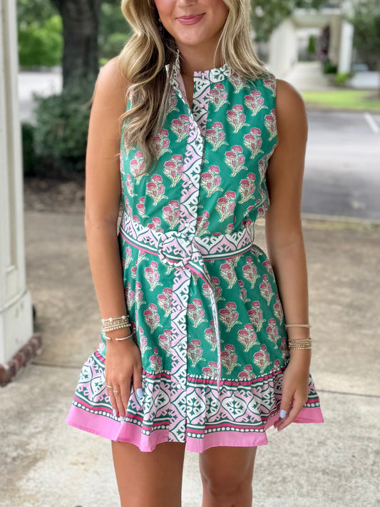 Green Floral Boarder Mini