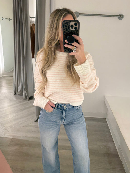 Pink Whisper Stripe Sweater