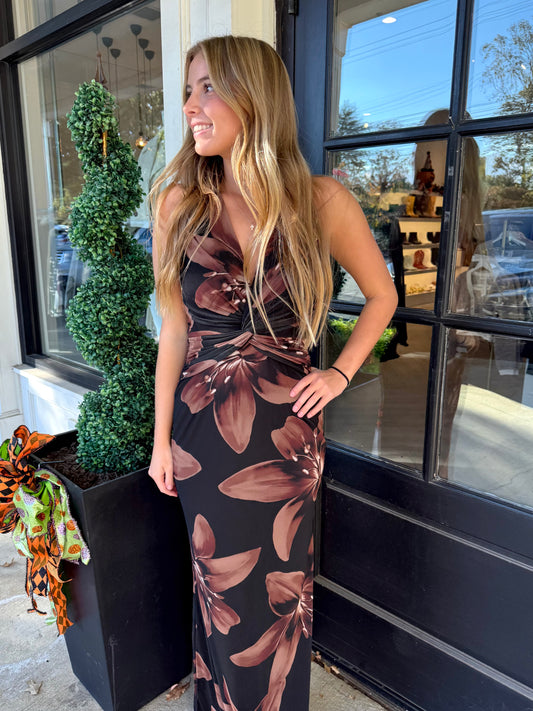 Fall Aloha Halter Maxi