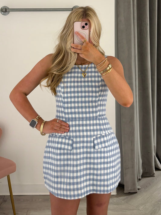 Blue Checker Pocket Mini