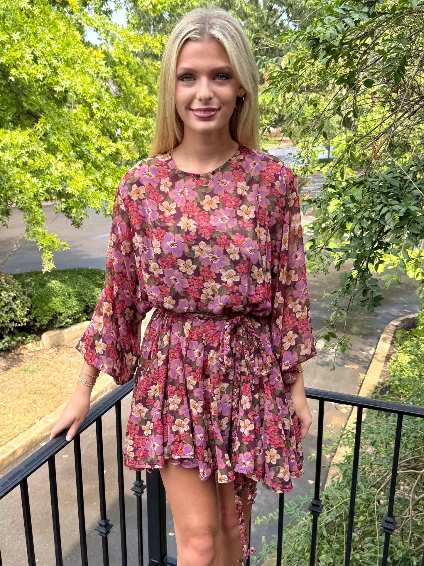 Multi Floral Ruffle Mini