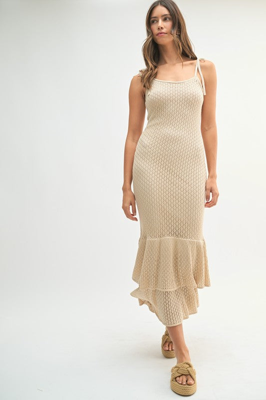 Taupe Knit Maxi Dress