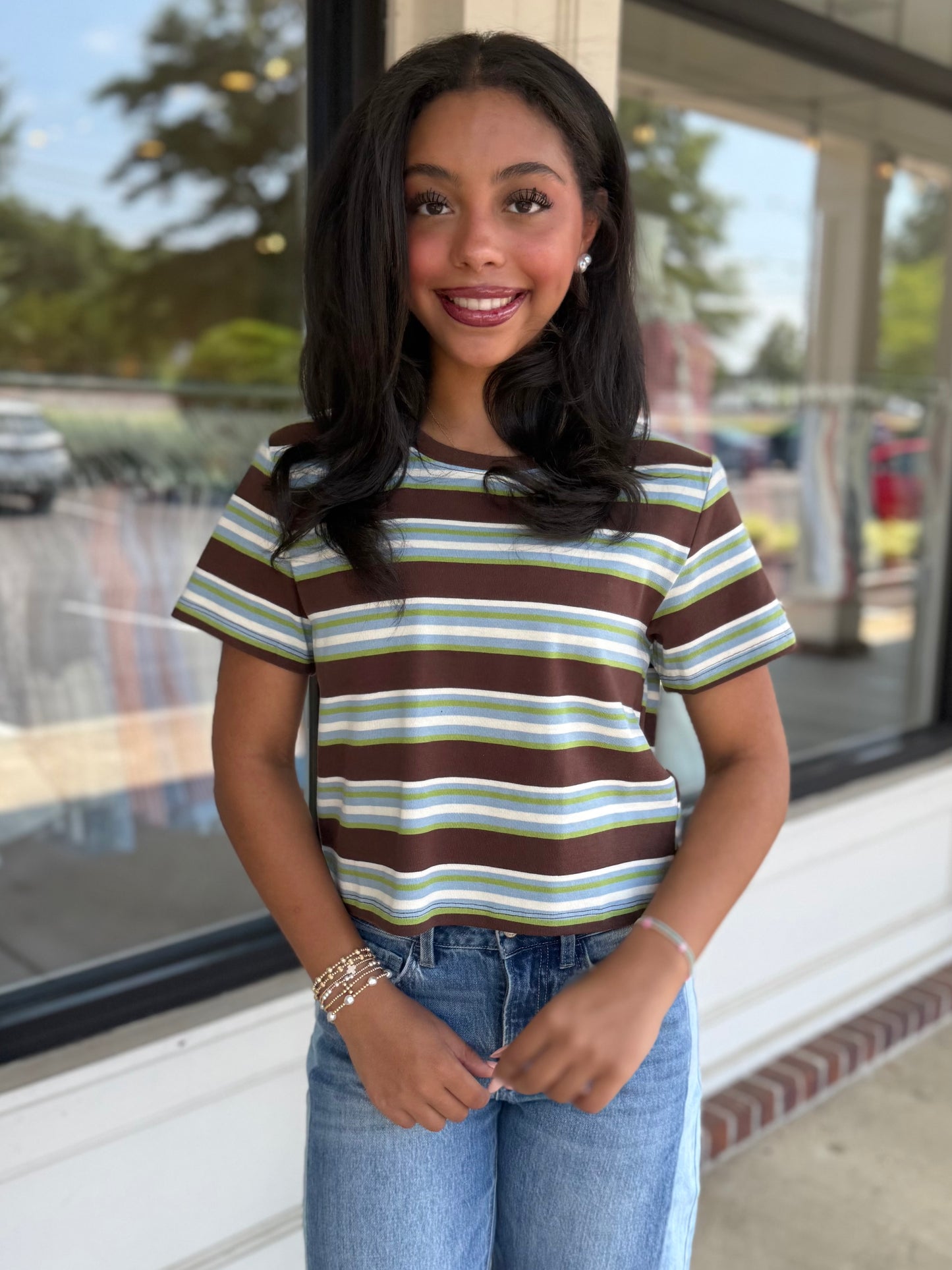 Brown Multi Stripe Shirt