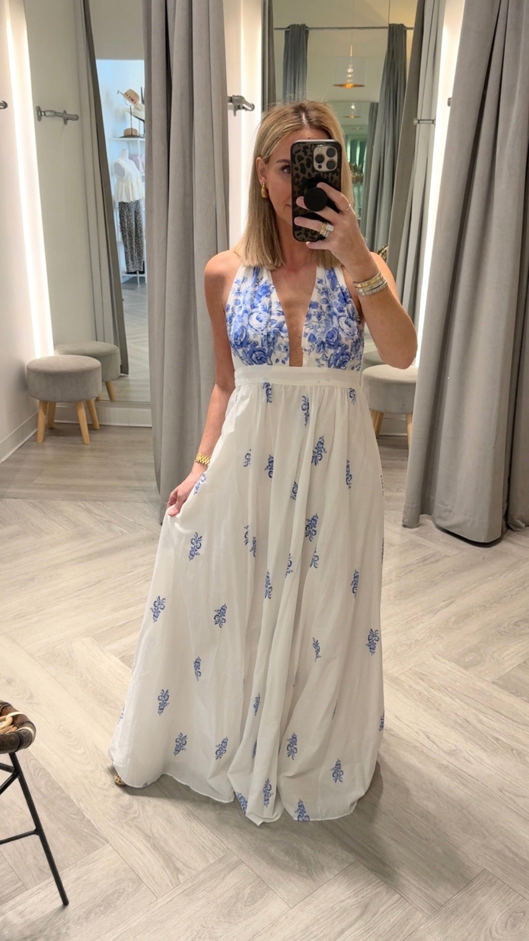 Flower Basket Halter Tie Maxi (2 colors)