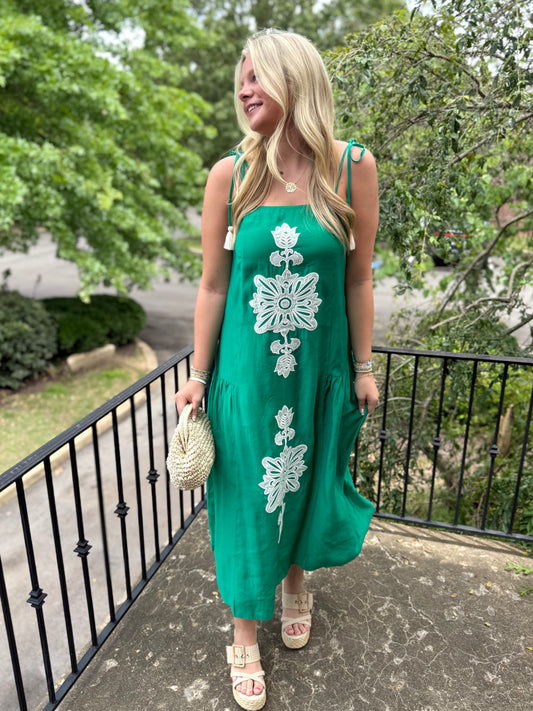 Emerald Detail Long Dress