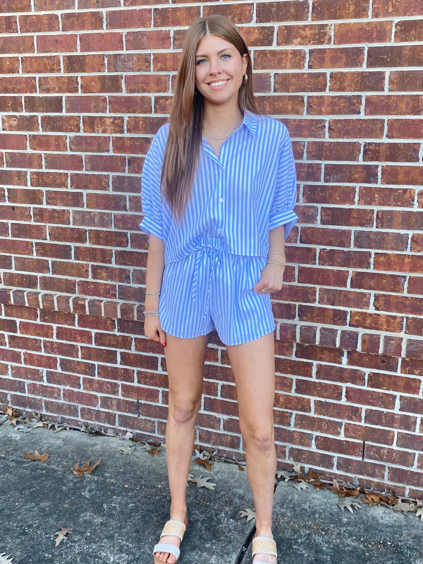 Blue/White Striped OS Shirt