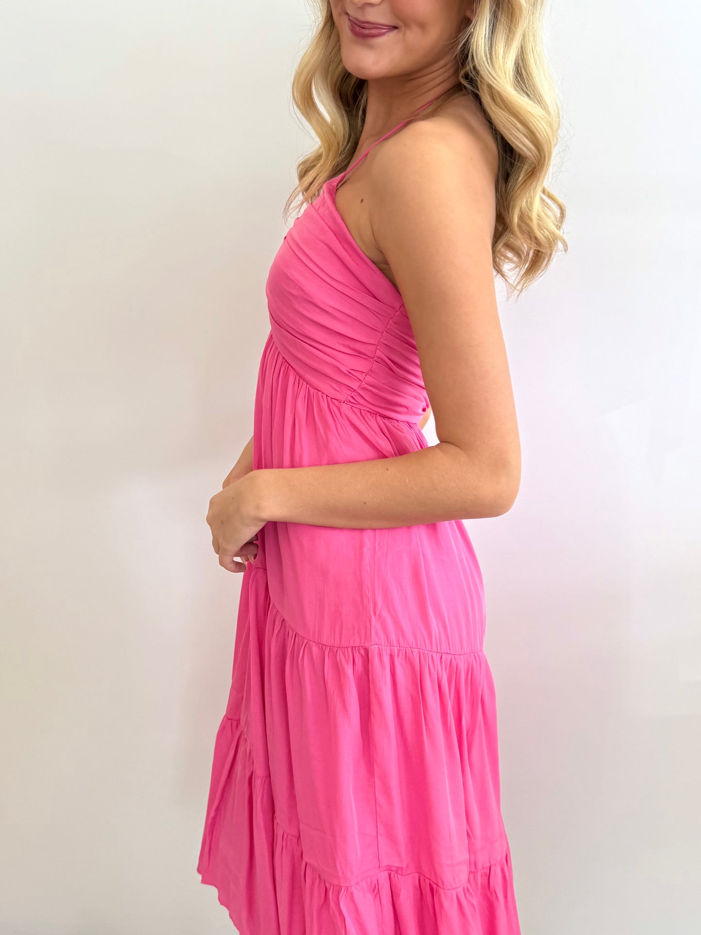 Ruched Halter Midi