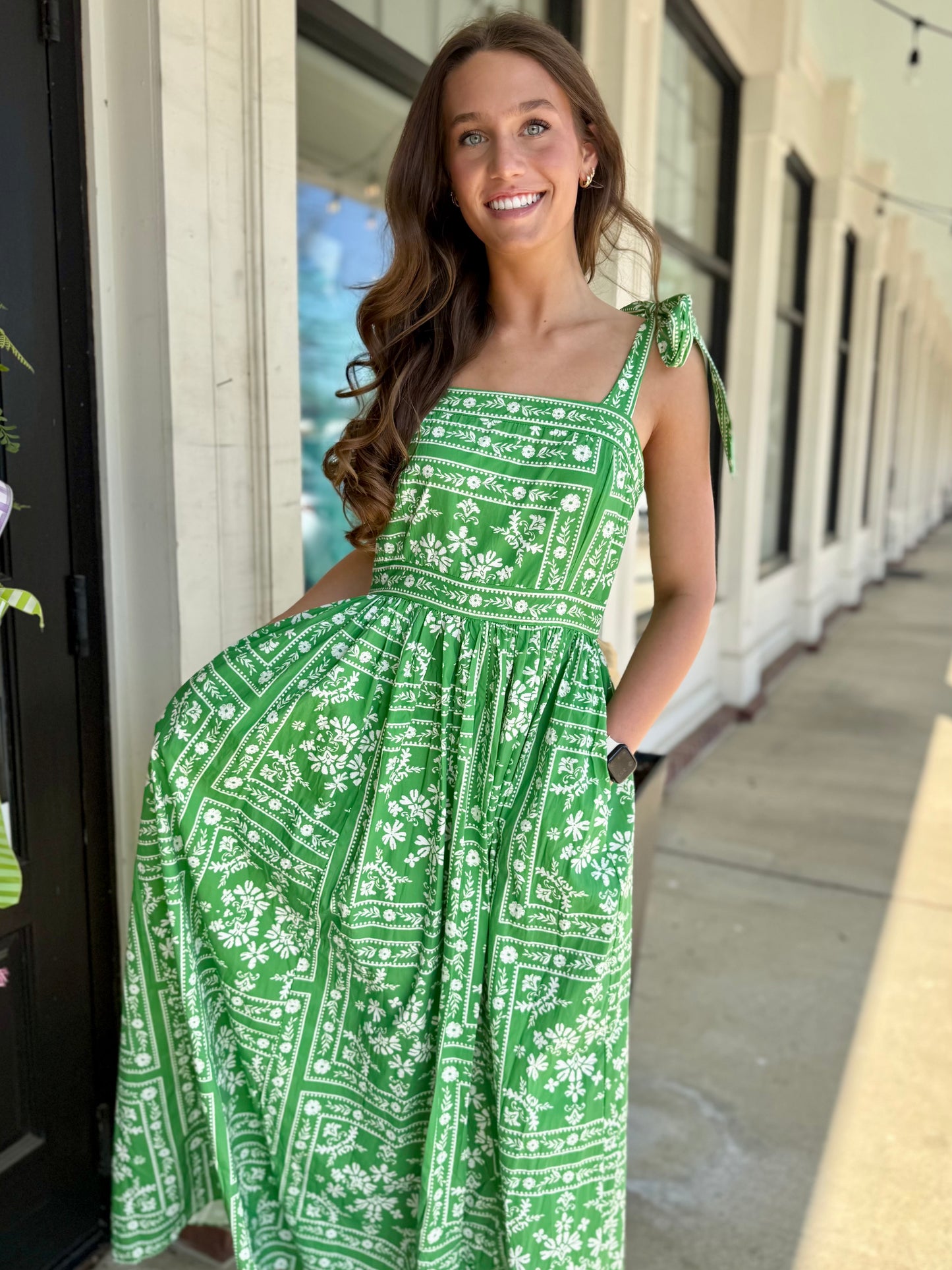 Green/White Bandana Maxi