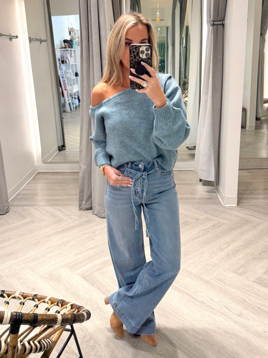 High Rise Trouser Drawstring Wide Leg