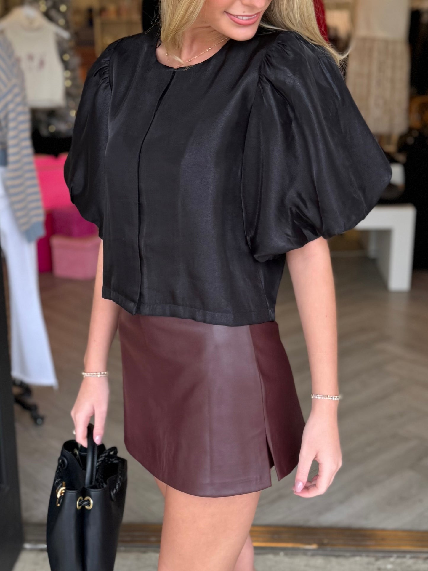 Plum A-Line Plain Mini