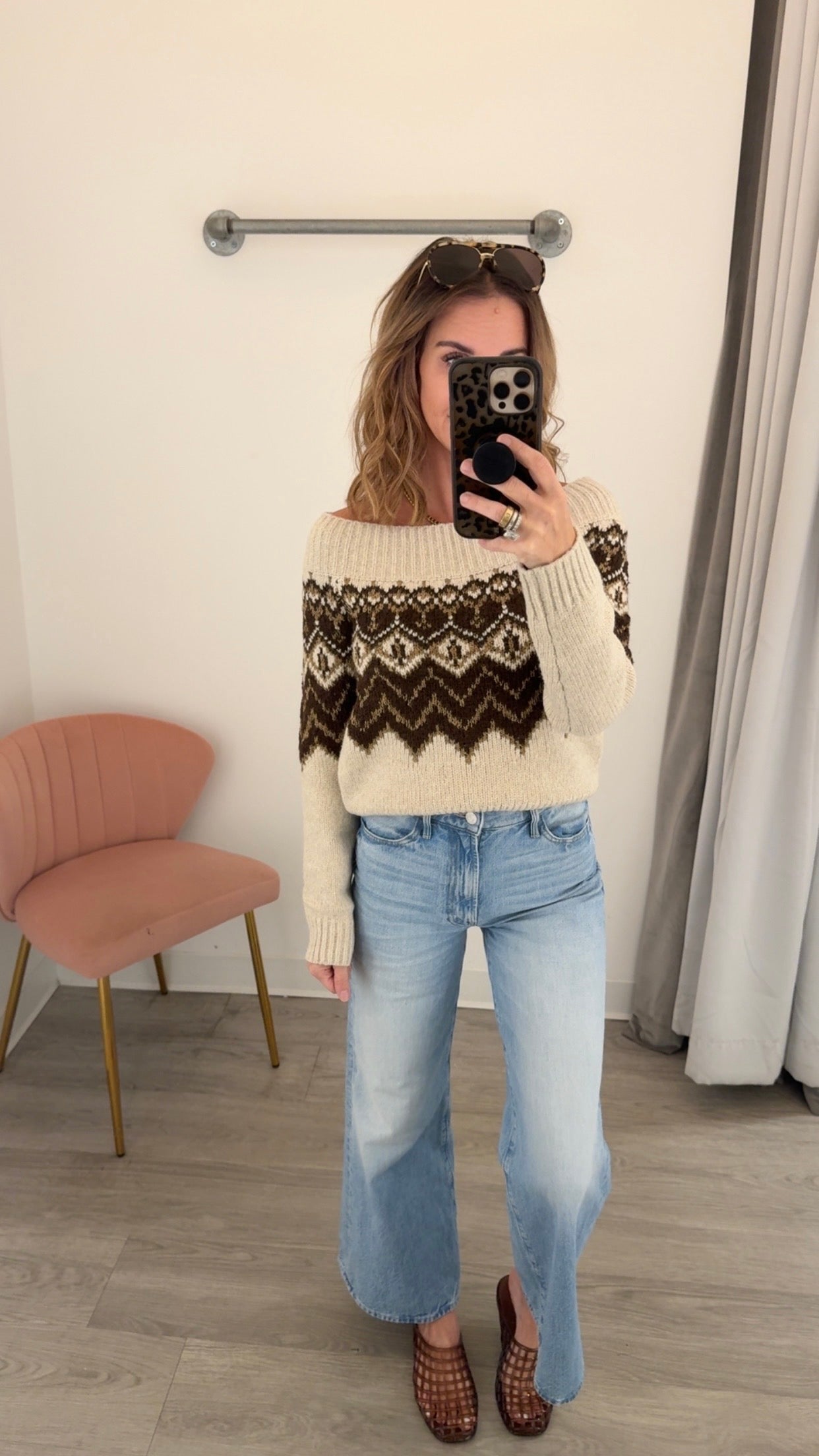 Brown Multi Sweater Top