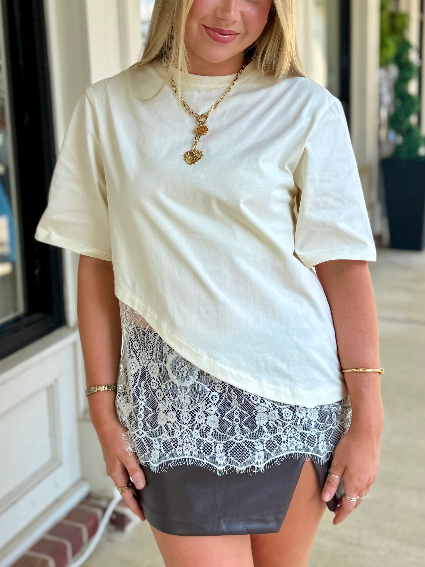 Lace Bottom Tee