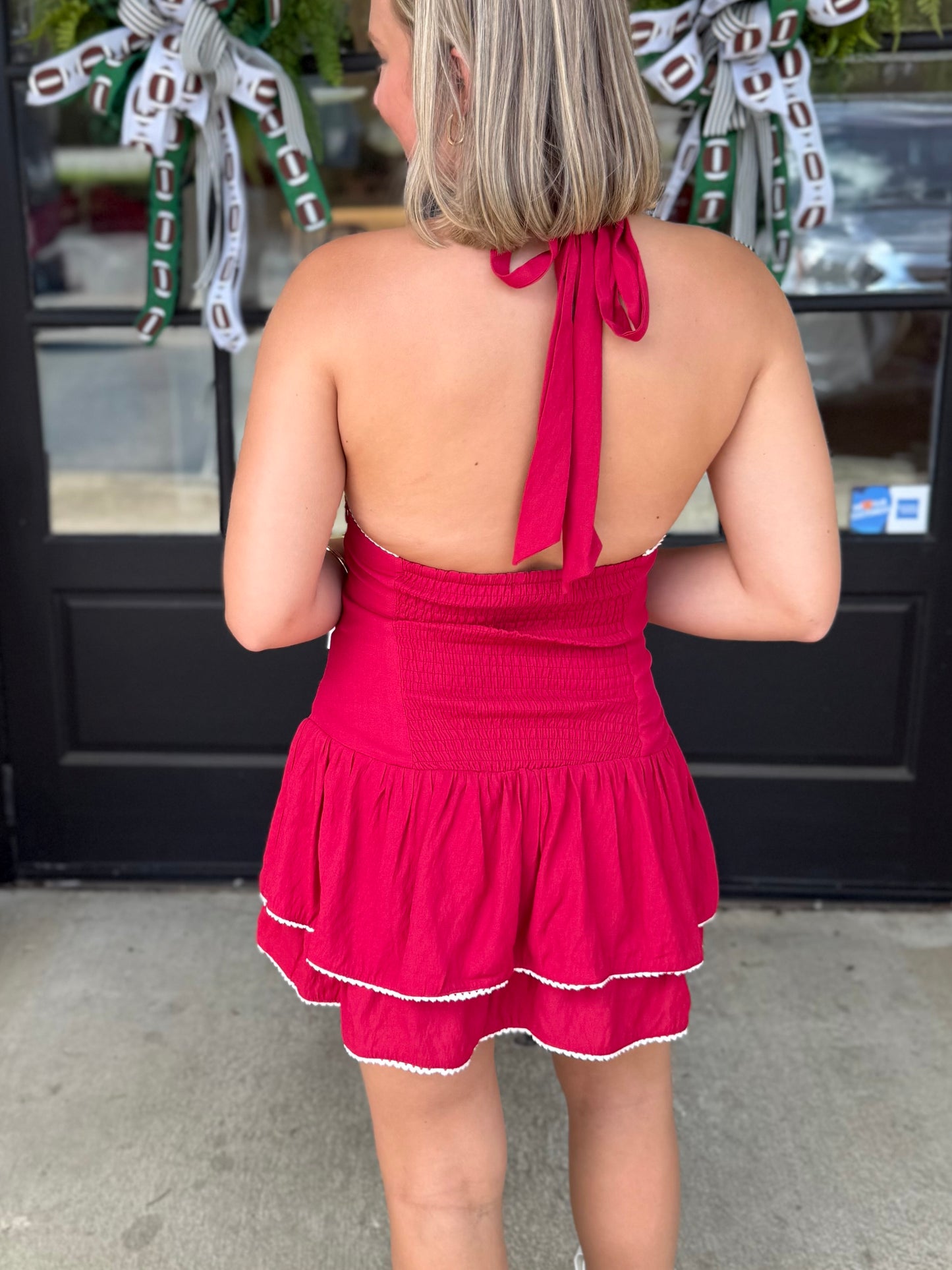 Halter Bow Lace Mini (2 colors)