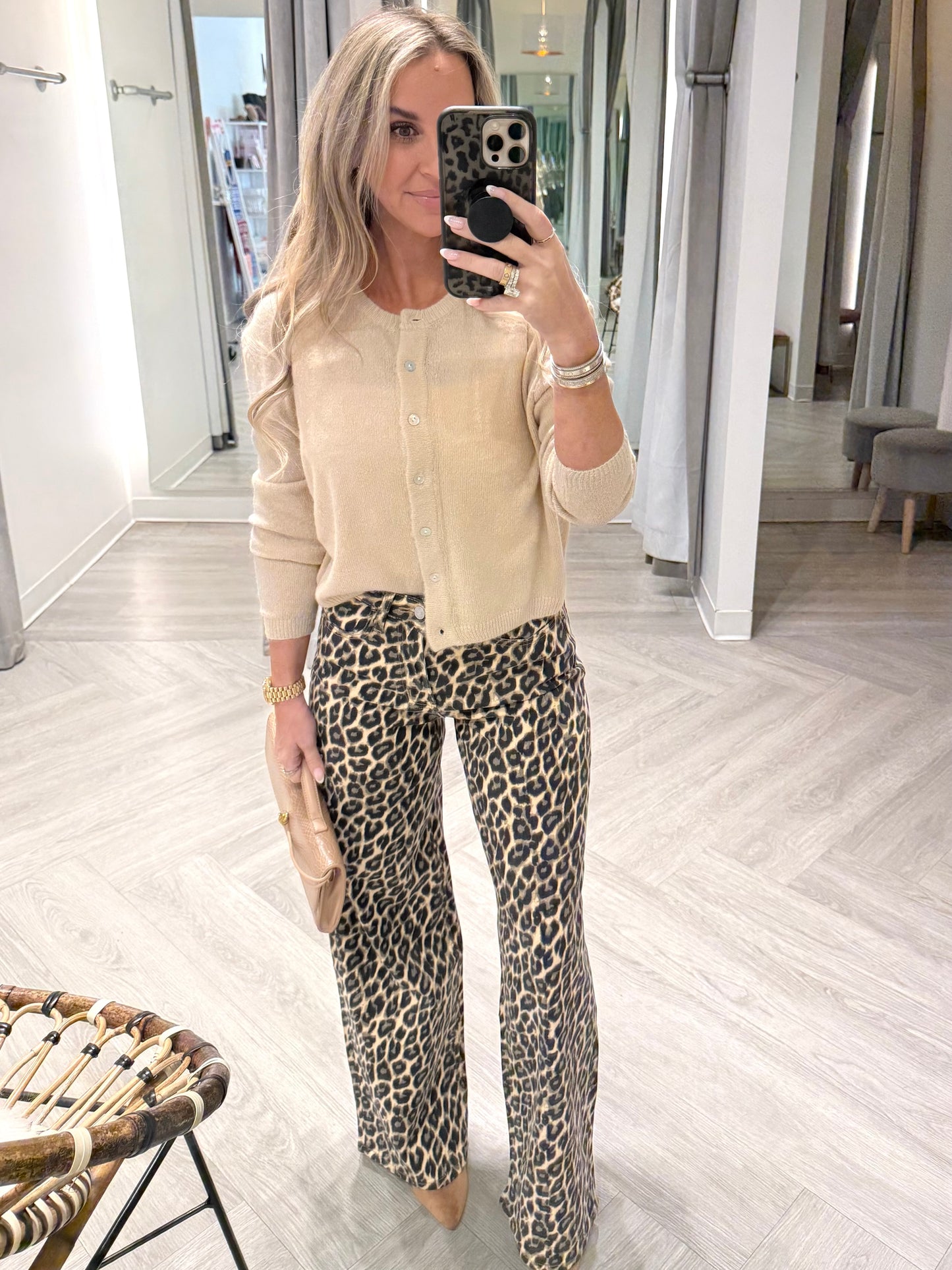 Leopard Print High Rise Wide Leg