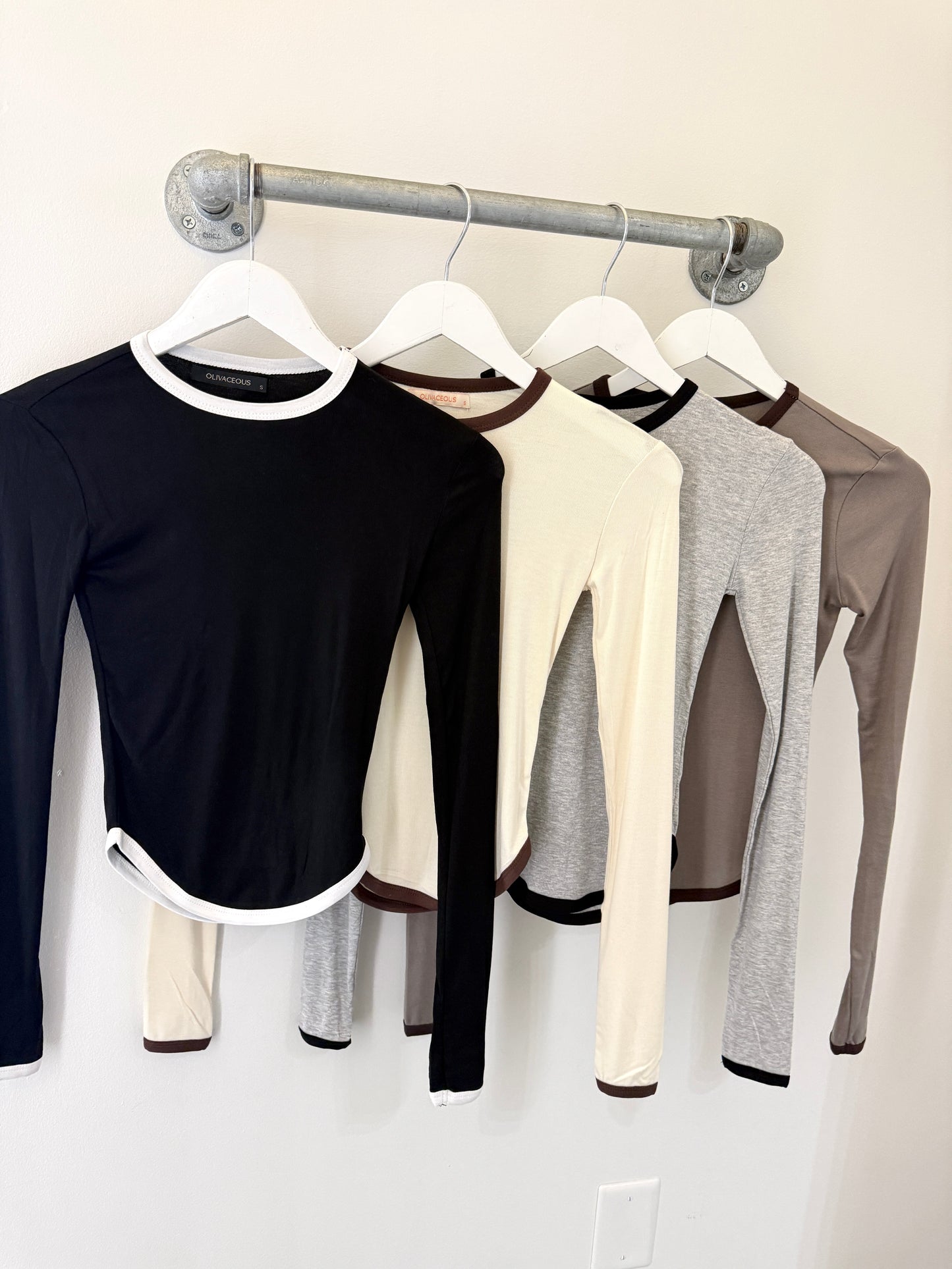 Contrast Tone Long Sleeve (4 colors)