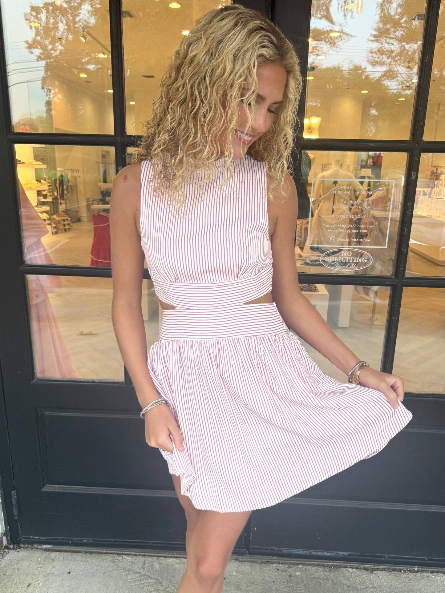 Fuchsia Stripe Cutout Mini