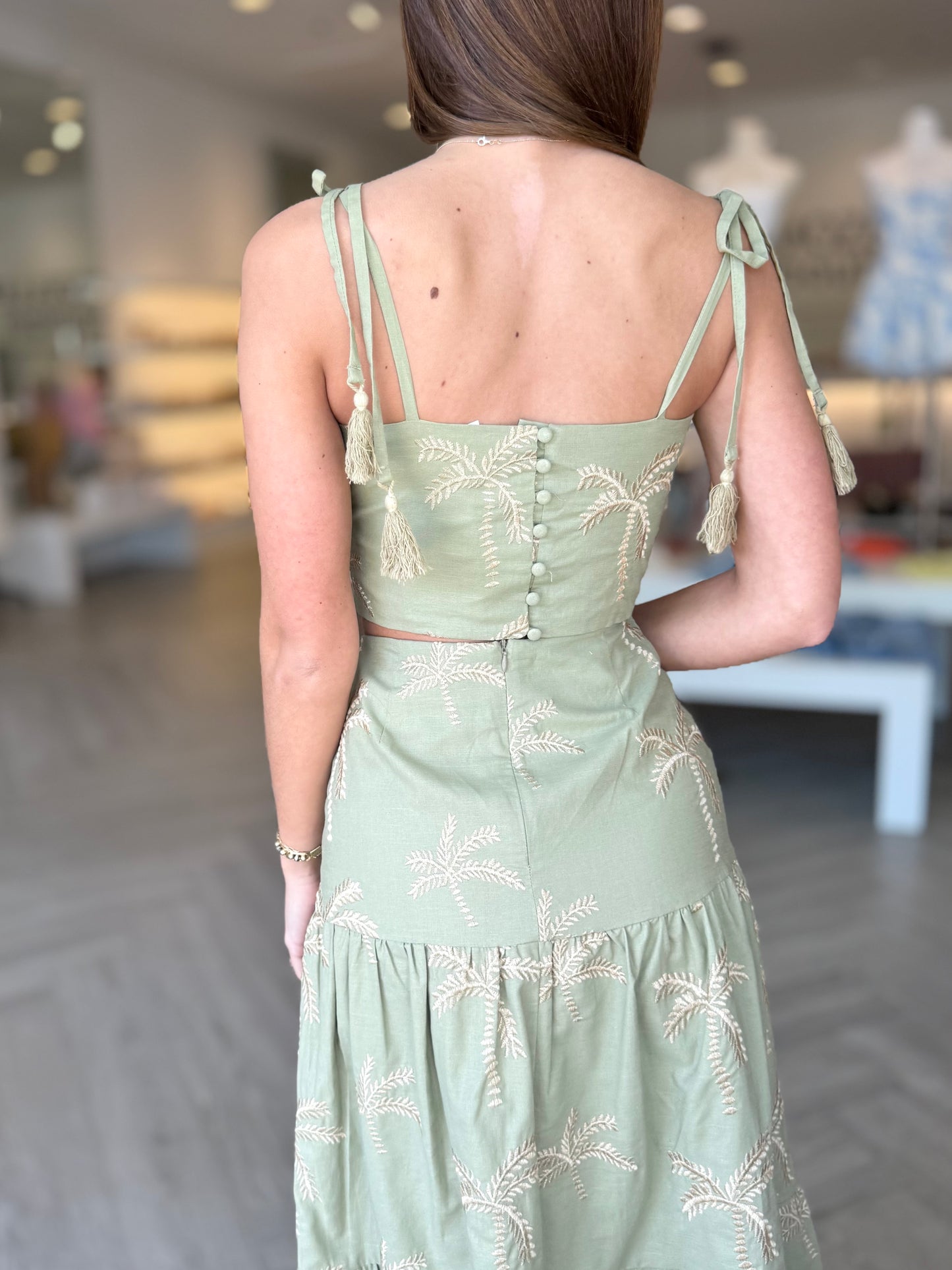 Gold Palm Tree Tube Top